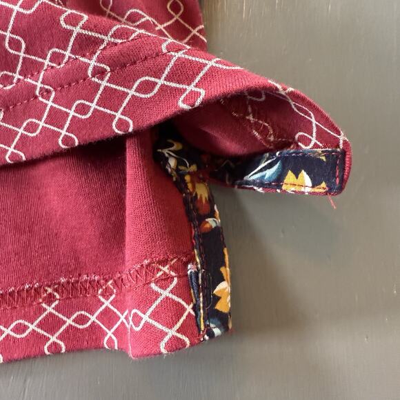 Denim And Flower Ricky Singh Red Patterned Polo 100% Cotton L - Picture 6 of 13